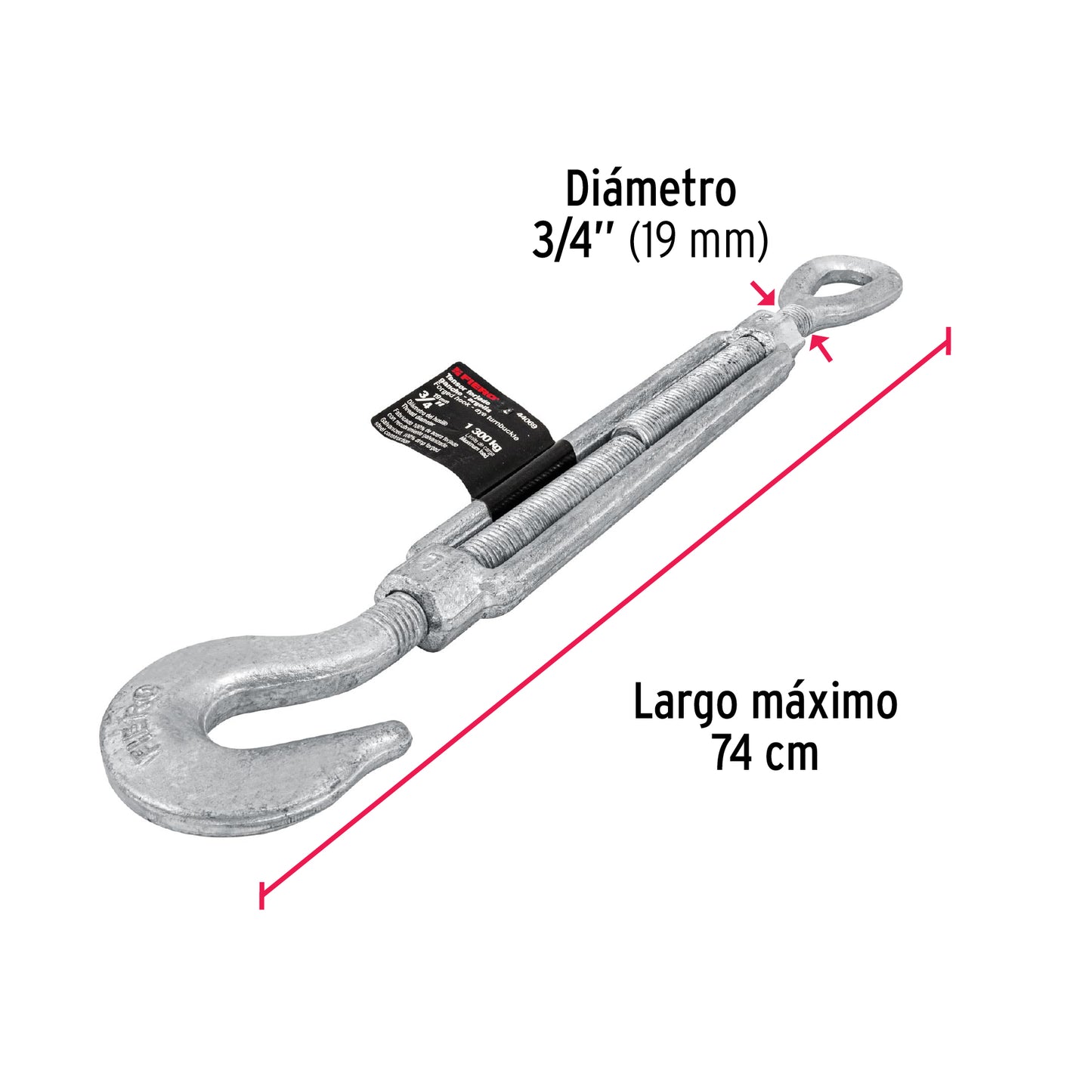 Tensor forjado 3/4' gancho-argolla, Fiero TENF-3/4 44069 MM00