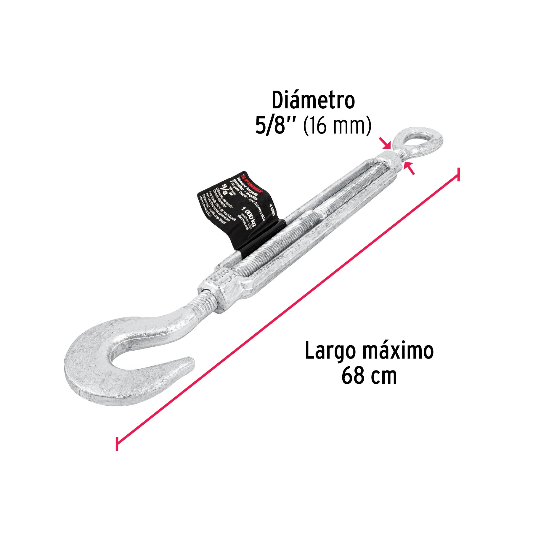 Tensor forjado 5/8' gancho-argolla, Fiero TENF-5/8 44068 MM00