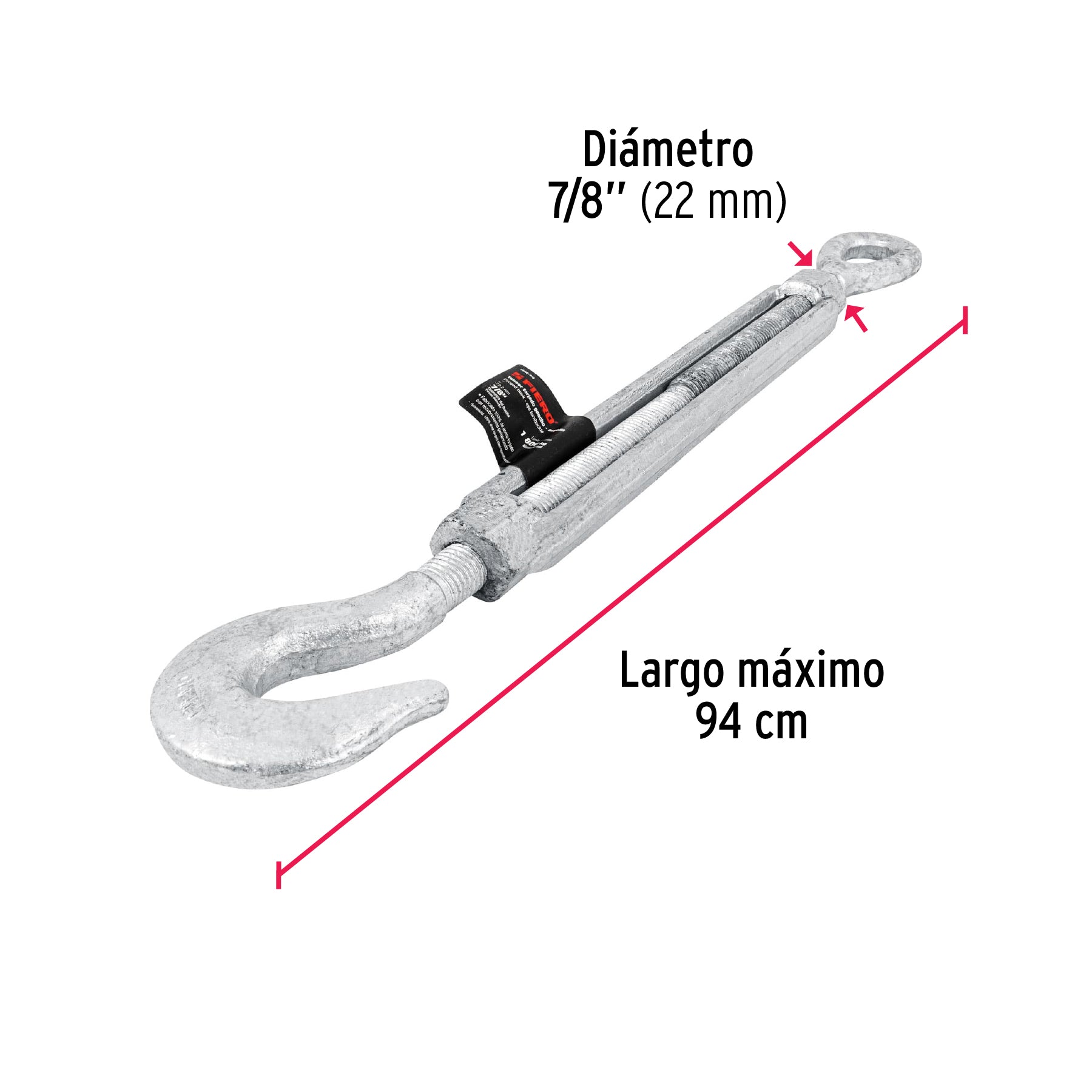 Tensor forjado 7/8' gancho-argolla, Fiero TENF-7/8 44070 MM00