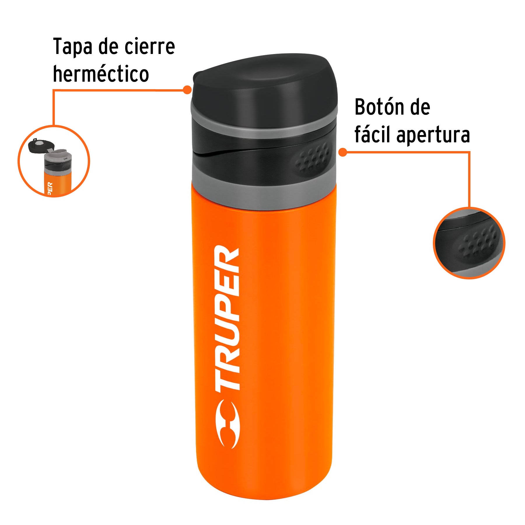 Termo de acero inoxidable de 400 ml, Truper TERMO-04 62100 MM3