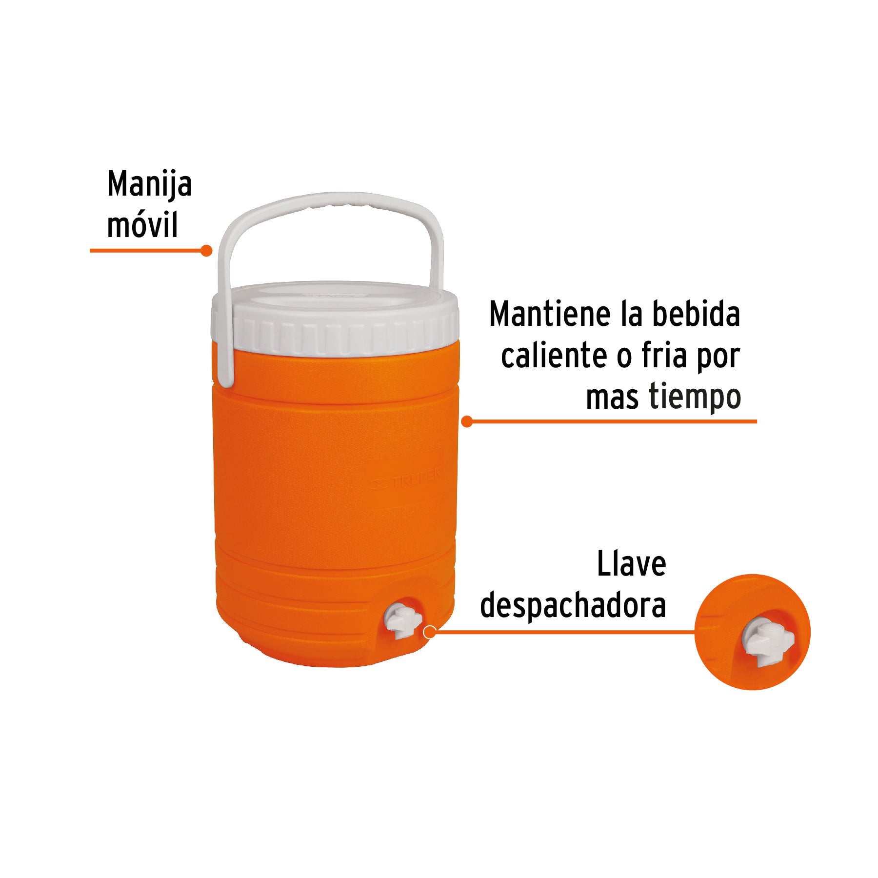 Termo de 18 L para bebidas calientes y frías, Truper TERMO-18 62125 MM3