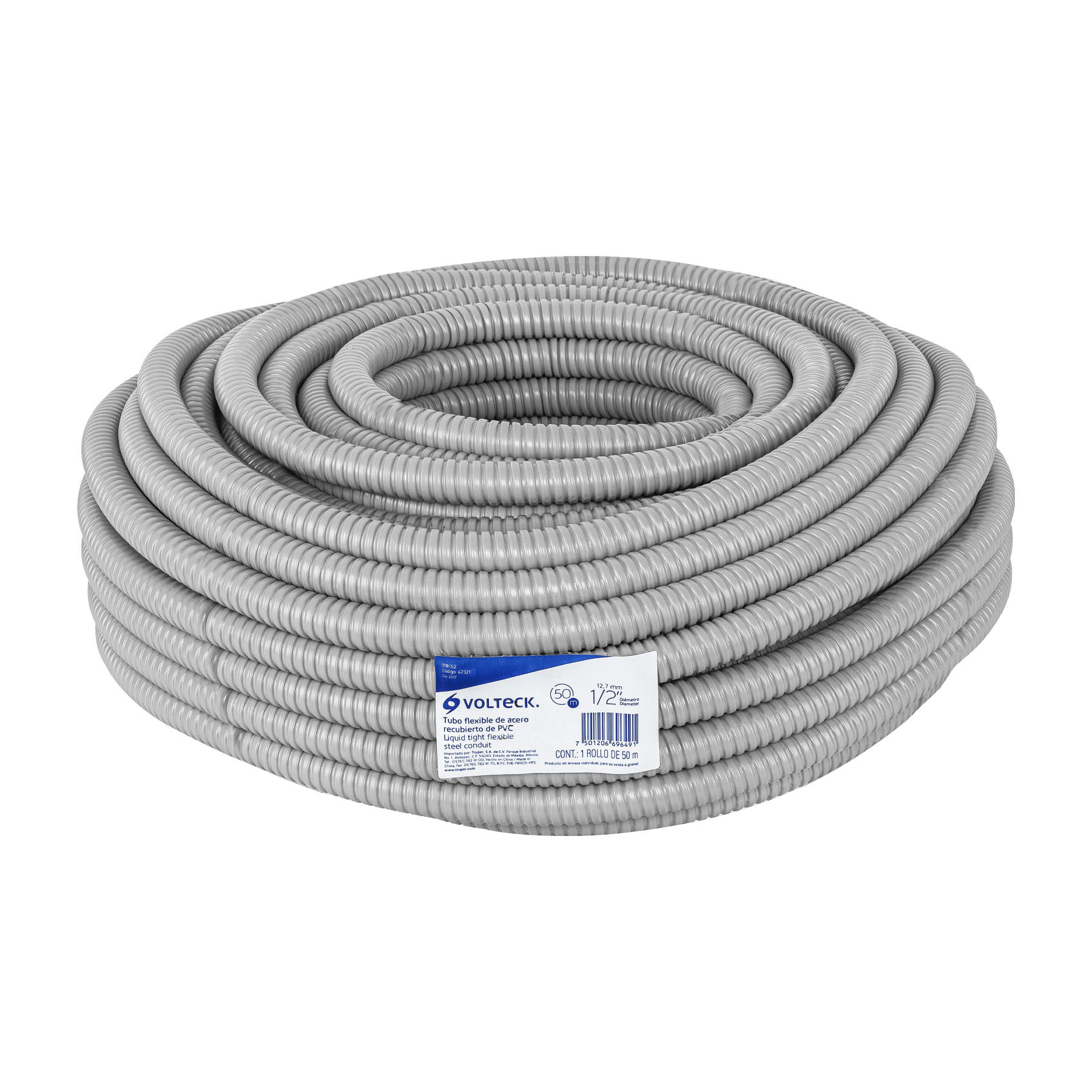 Rollo de 50 m de tubo flexible liquid tight de 1/2', Volteck TFR-1/2 47321 MM00