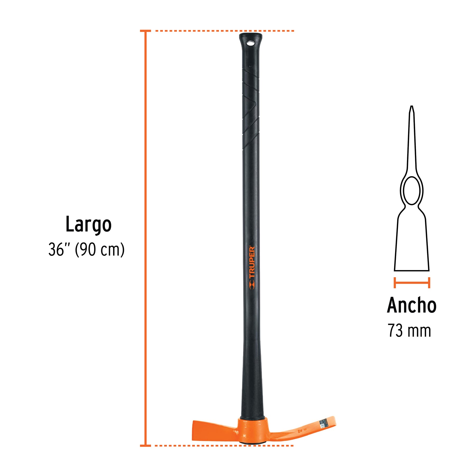 Talacho-hacha 2.5 lb, mango fibra de vidrio 36', Truper TH-2.5M 18632 MM0