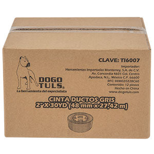 CINTA GRIS PARA DUCTOS 2" x 30yd (48mm x 27,4m)