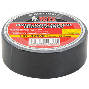 CINTA NEGRA PARA DUCTOS 2" x 25yd (48mm x 22,83m)