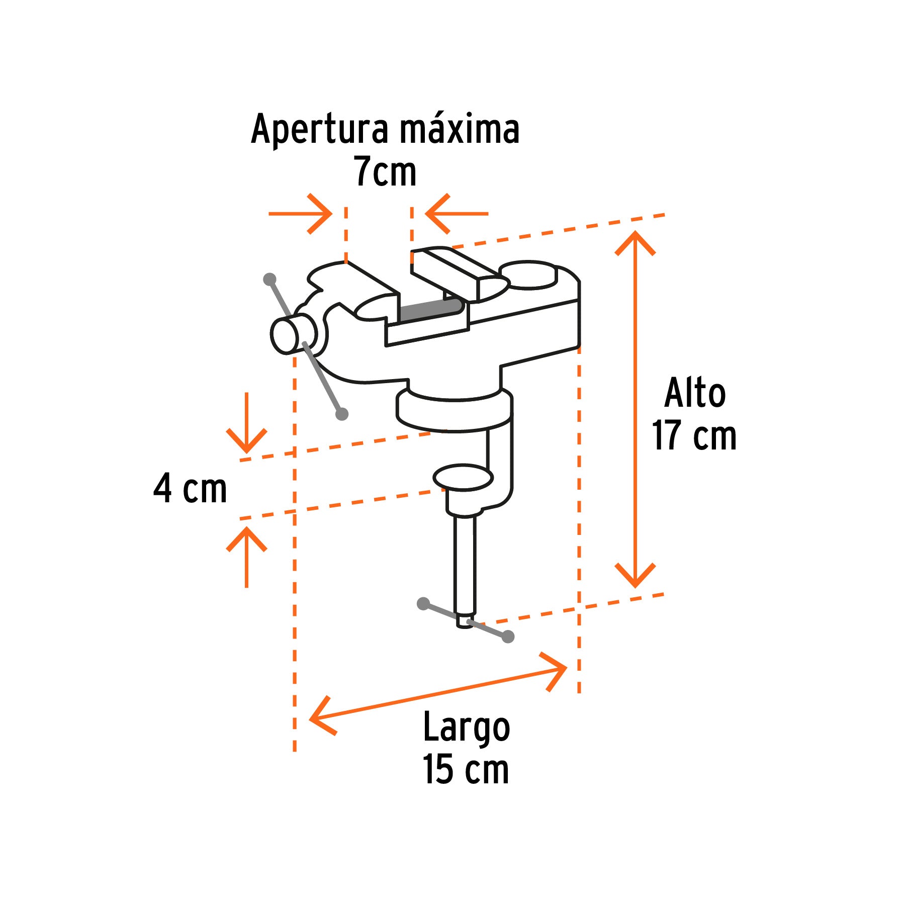 Tornillo de banco 2.5' para joyero, Truper TJ-25 103319 MM00