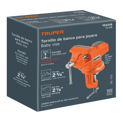 Tornillo de banco 2.5' para joyero, Truper TJ-25 103319 MM00