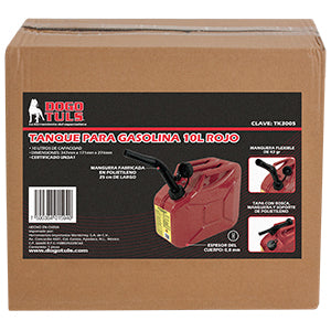 TANQUE DOGOTULS ROJO PARA GASOLINA, 10 LITROS, MODELO D1