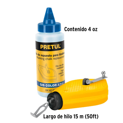 Tiralíneas plástico con gis 15 m (50 ft), Pretul TL-50P 28574 MM00