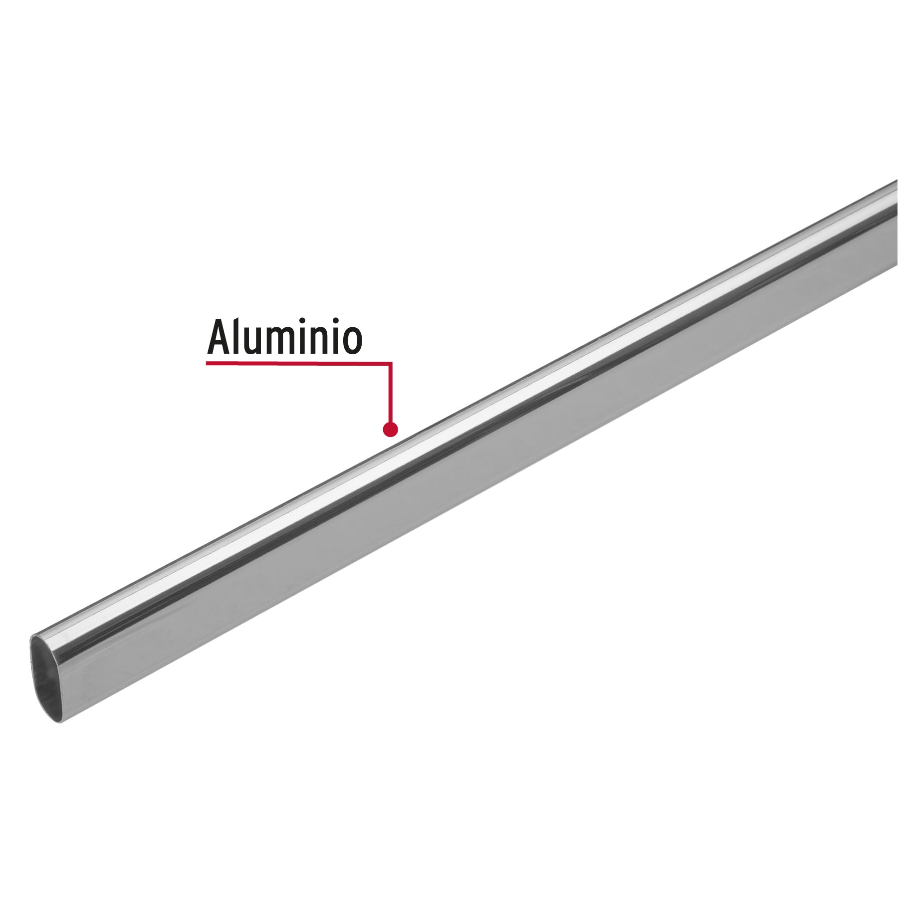 Tubo ovalado para clóset, 3 m, aluminio, Hermex TO-630 45900 MM0