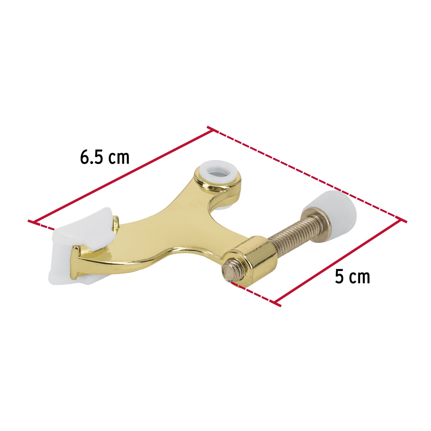 Tope de puerta para bisagra, acabado latón brillante, Hermex TOBI-1 49613 MM0