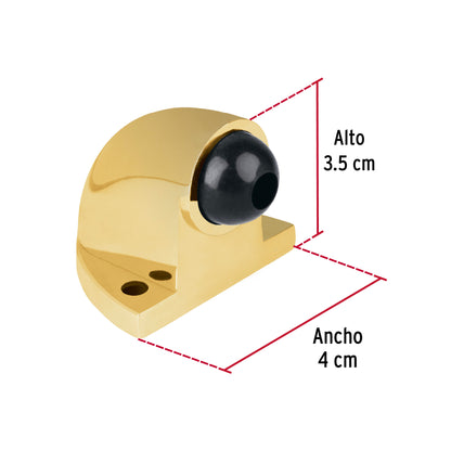 Tope tipo codo para puerta,acabado latón, Hermex TOCO-1 43771 MM0