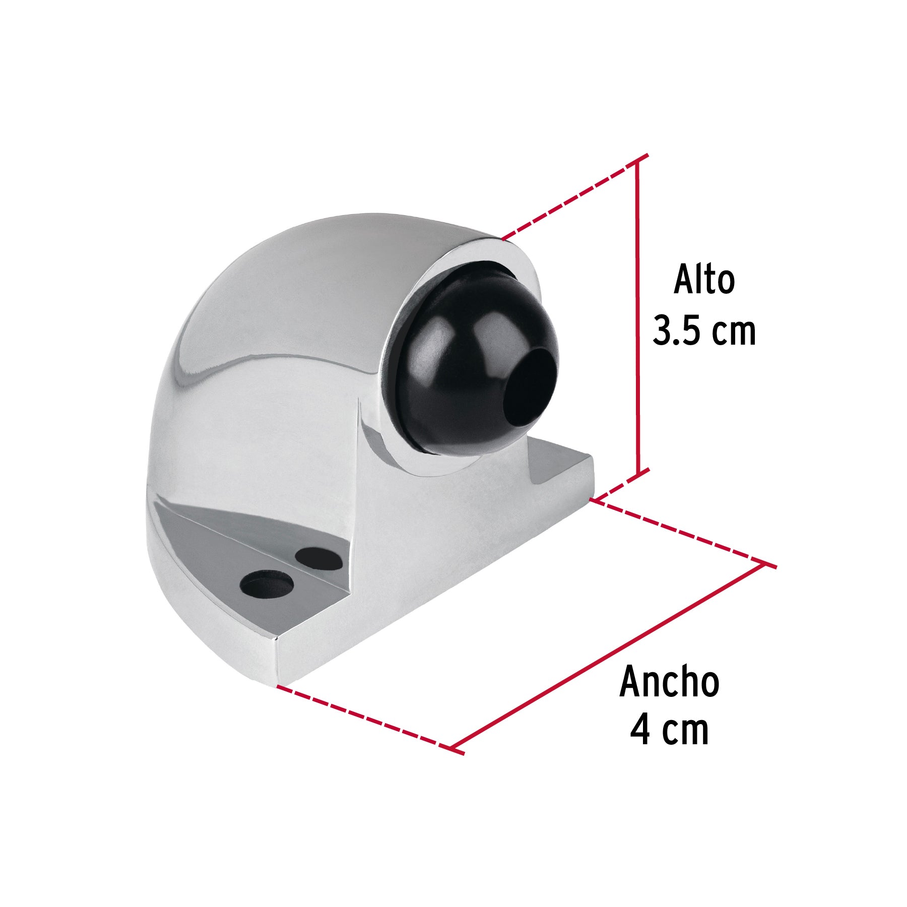 Tope tipo codo para puerta, acabado cromo,Hermex TOCO-3 43772 MM0