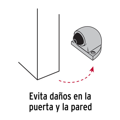 Tope tipo codo para puerta, acabado cromo,Hermex TOCO-3 43772 MM0