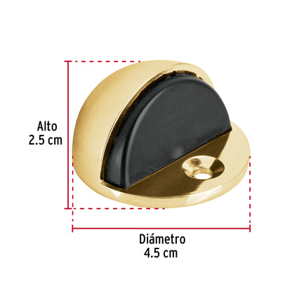 Tope tipo domo para puerta, acabado latón, Hermex TODO-1 43776 MM0