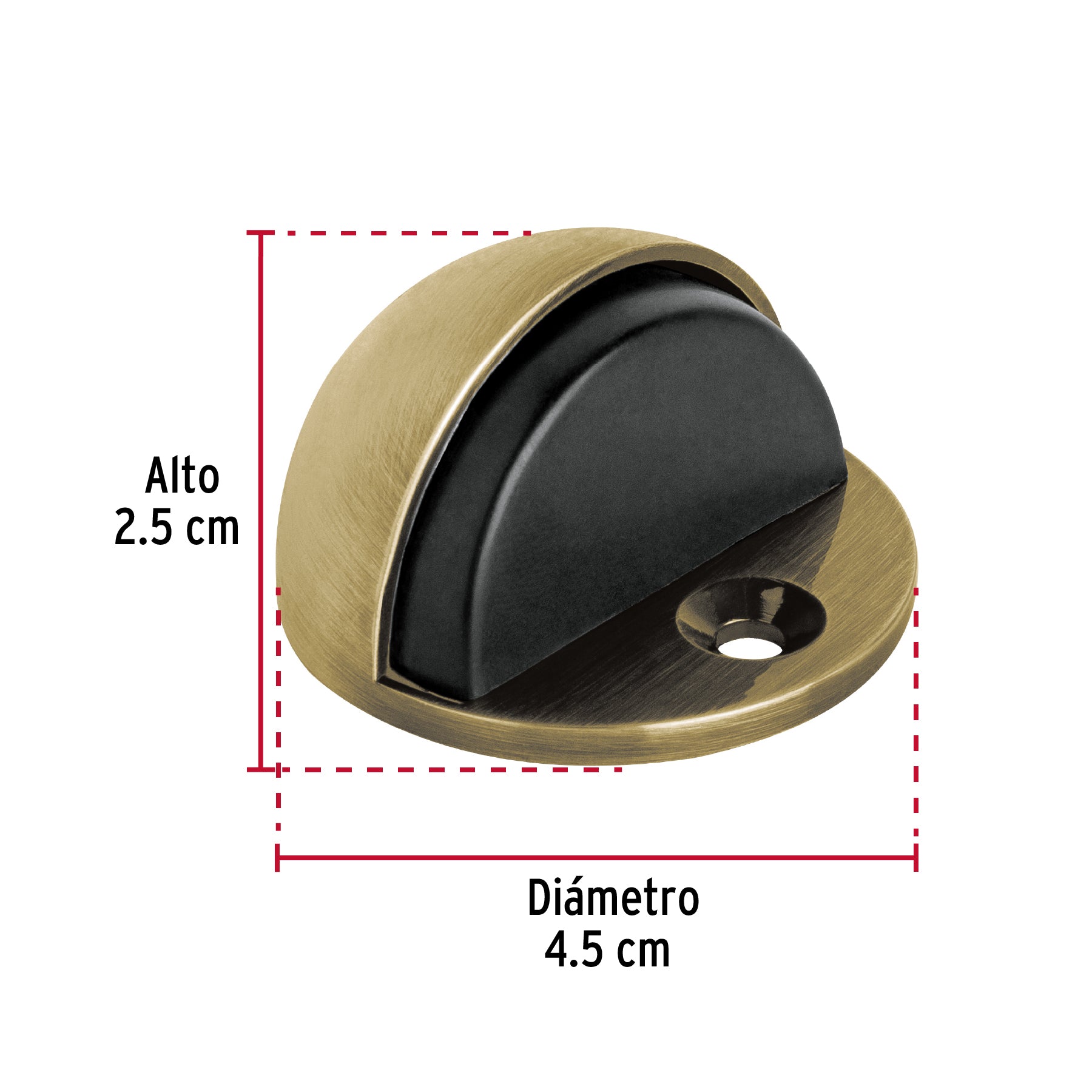 Tope tipo domo para puerta,latón antiguo, Hermex TODO-2 48398 MM0