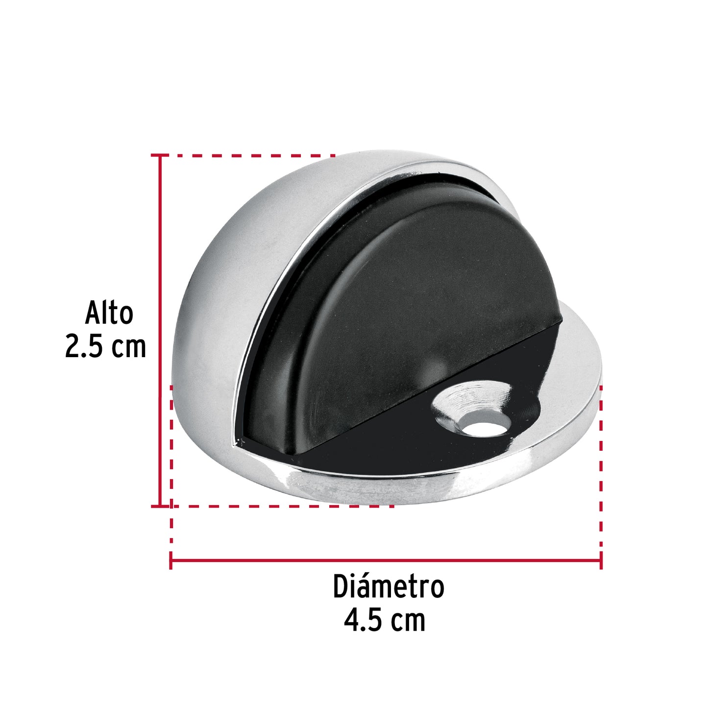 Tope tipo domo para puerta, acabado cromo, Hermex TODO-3 43777 MM0