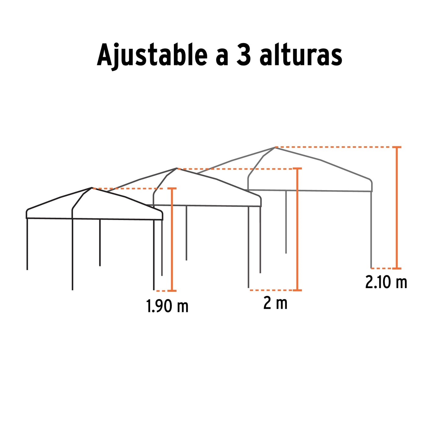 Toldo plegable de 3 x 3 m, Truper TOL-3 66075 MM3