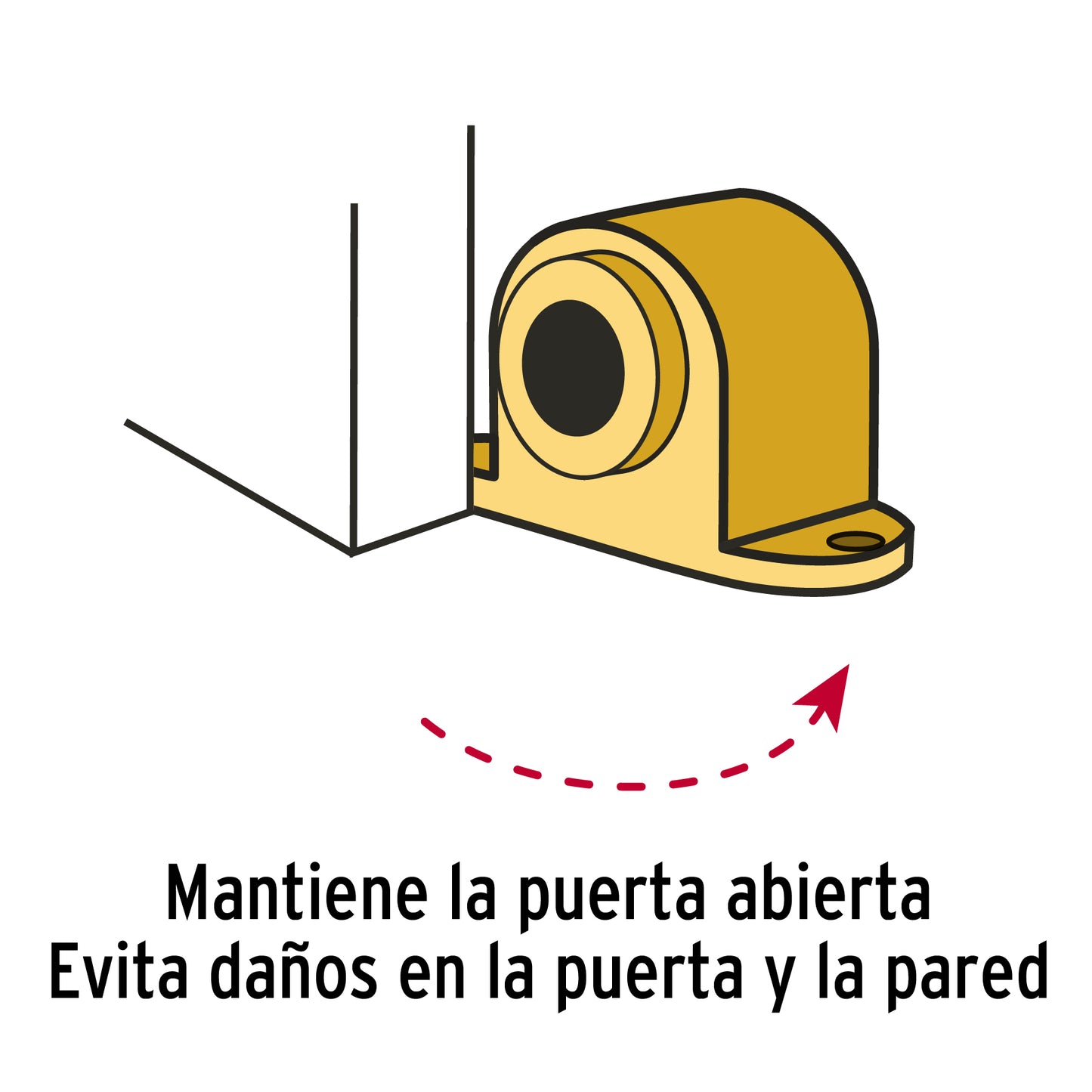 Tope para puerta magnético, acabado latón, Hermex TOMA-1 43781 MM0