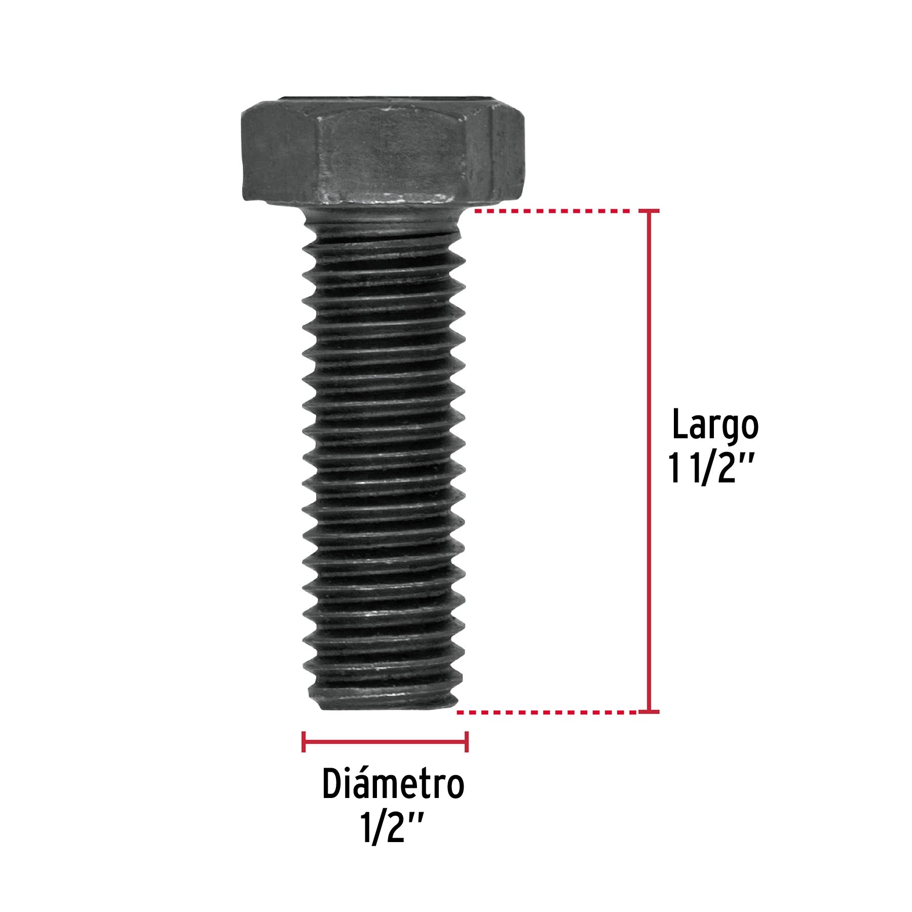 Bolsa con 30 tornillos 1/2' x 1-1/2' de acero, grado 5 TOR5-1/2X1-1/2 44800 MM00