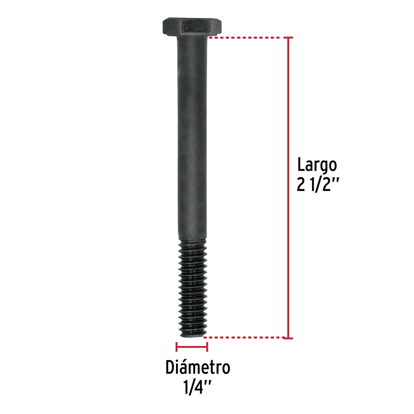 Bolsa con 50 tornillos 1/4' x 2-1/2' de acero, grado 5 TOR5-1/4X2-1/2 44769 MM00