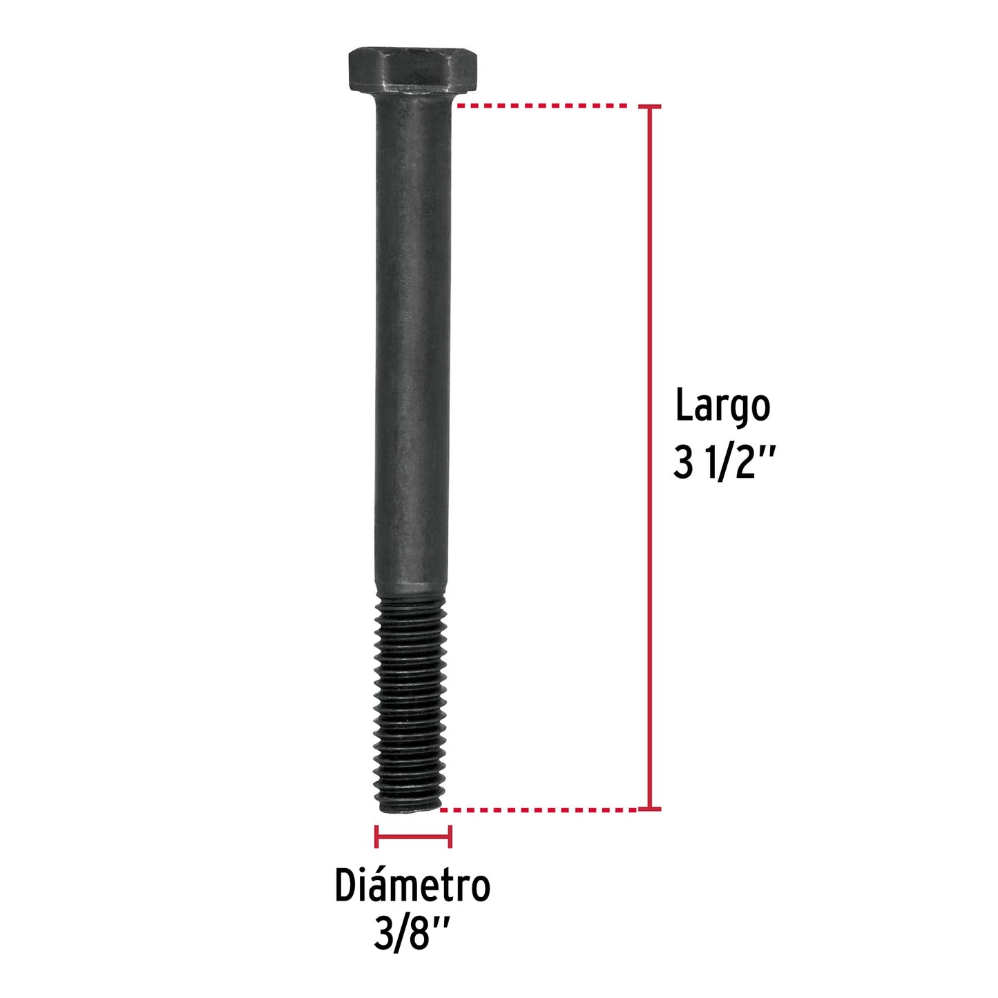 Bolsa con 30 tornillos 3/8' x 3-1/2' de acero, grado 5 TOR5-3/8X3-1/2 44788 MM00