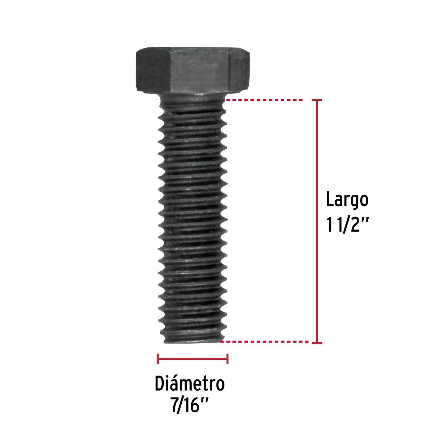 Bolsa con 50 tornillos 7/16' x 1-1/2' de acero, grado 5 TOR5-7/16X1-1/2 44792 MM00