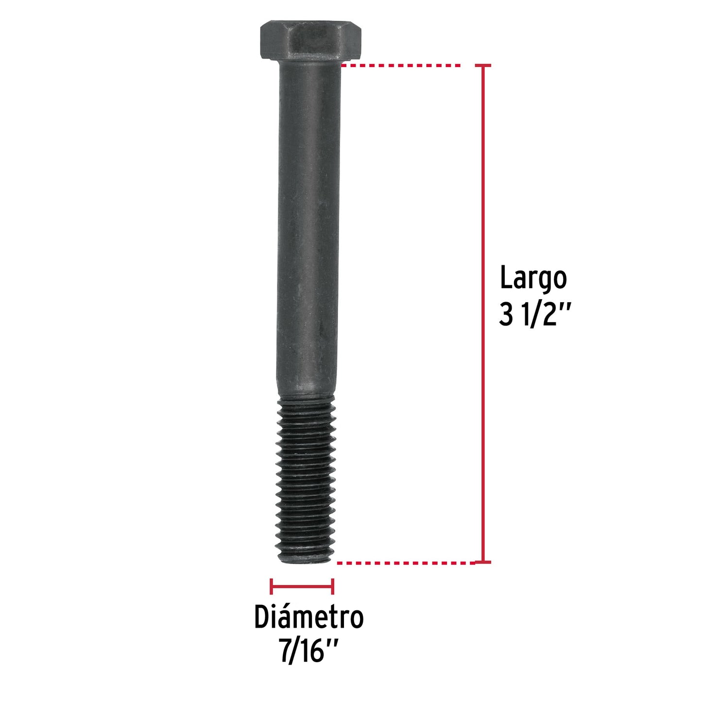 Bolsa con 20 tornillos 7/16' x 3-1/2' de acero, grado 5 TOR5-7/16X3-1/2 44796 MM00