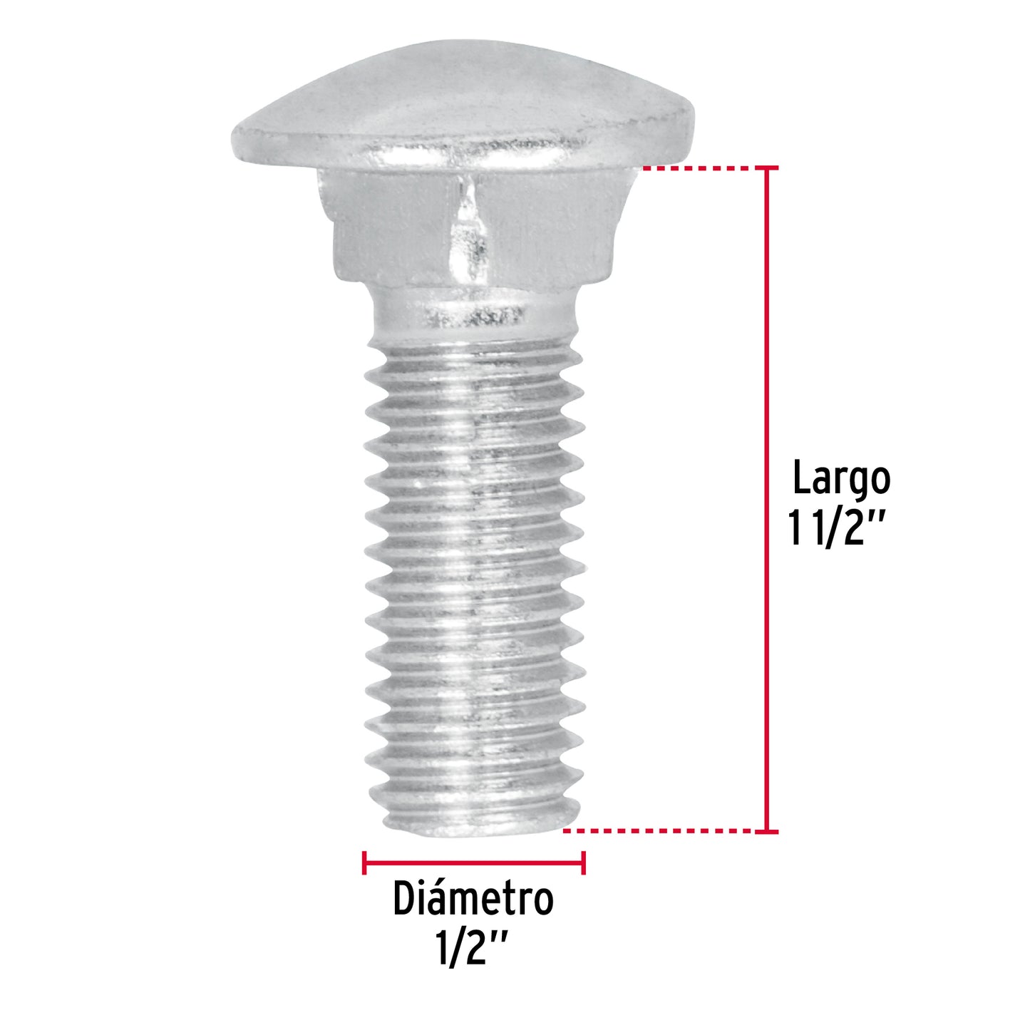 Bolsa con 30 tornillos 1/2' x 1-1/2' tipo coche, Fiero TORC-1/2X1-1/2 44747 MM00