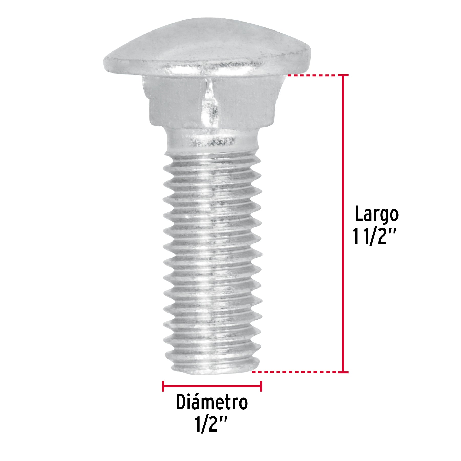 Bolsa con 30 tornillos 1/2' x 1-1/2' tipo coche, Fiero TORC-1/2X1-1/2 44747 MM00