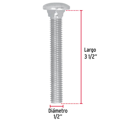 Bolsa con 20 tornillos 1/2' x 3-1/2' tipo coche, Fiero TORC-1/2X3-1/2 44751 MM00