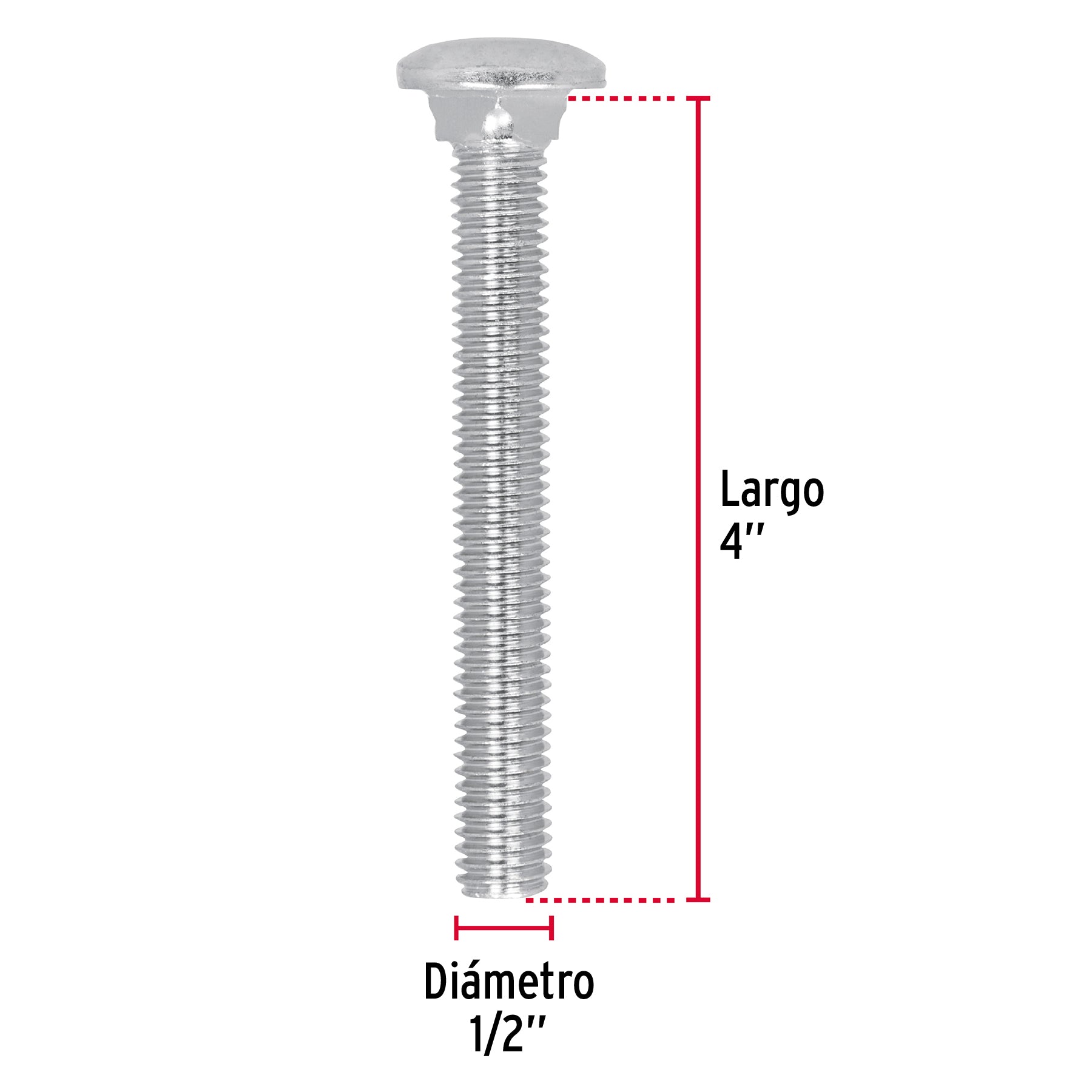 Bolsa con 15 tornillos 1/2' x 4' tipo coche, Fiero TORC-1/2X4 44752 MM00