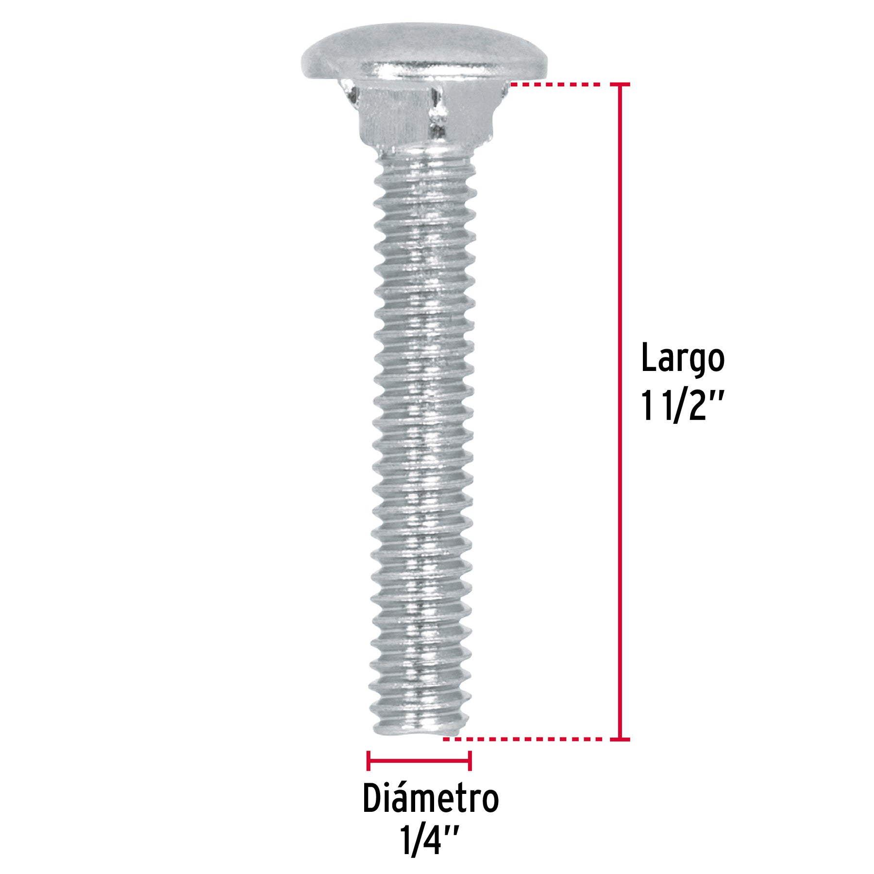 Bolsa con 80 tornillos 1/4' x 1-1/2' tipo coche, Fiero TORC-1/4X1-1/2 44714 MM00