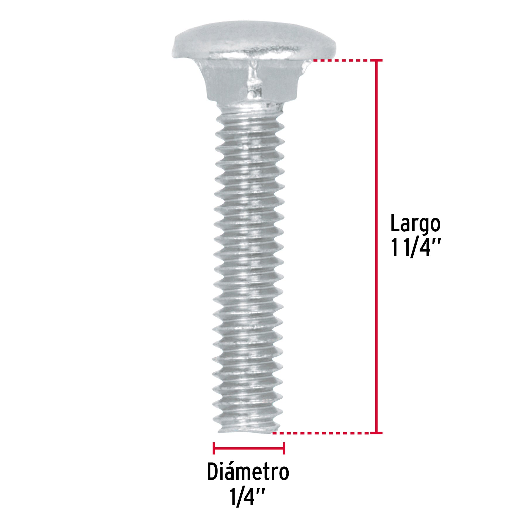 Bolsa con 100 tornillos 1/4' x 1-1/4' tipo coche, Fiero TORC-1/4X1-1/4 44713 MM00