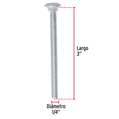 Bolsa con 50 tornillos 1/4' x 3' tipo coche, Fiero TORC-1/4X3 44717 MM00