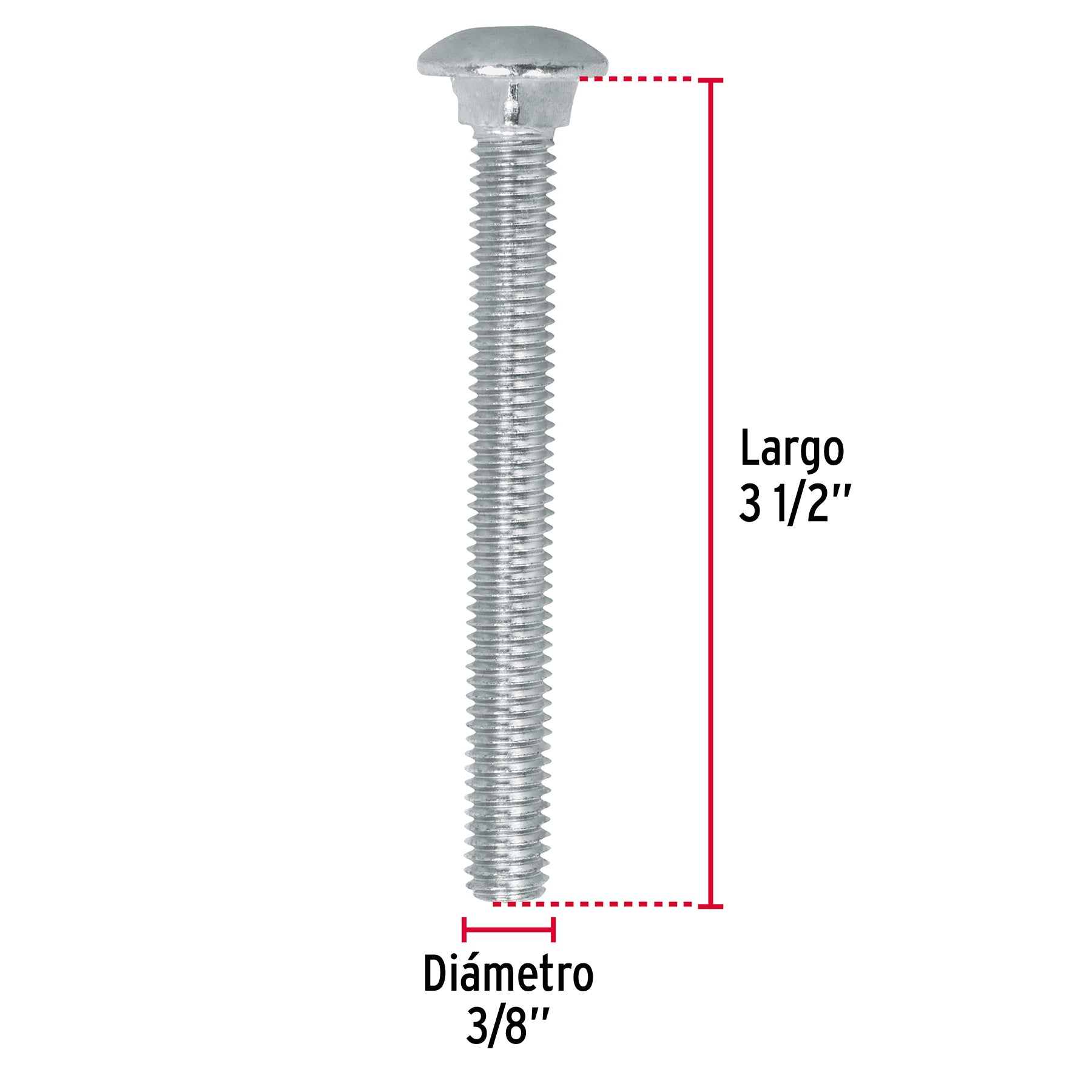 Bolsa con 30 tornillos 3/8' x 3-1/2' tipo coche, Fiero TORC-3/8X3-1/2 44735 MM00