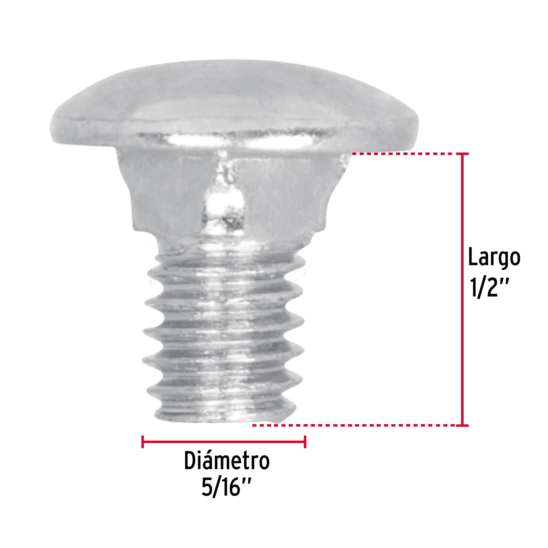 Bolsa con 100 tornillos 5/16' x 1/2' tipo coche, Fiero TORC-5/16X1/2 44718 MM00