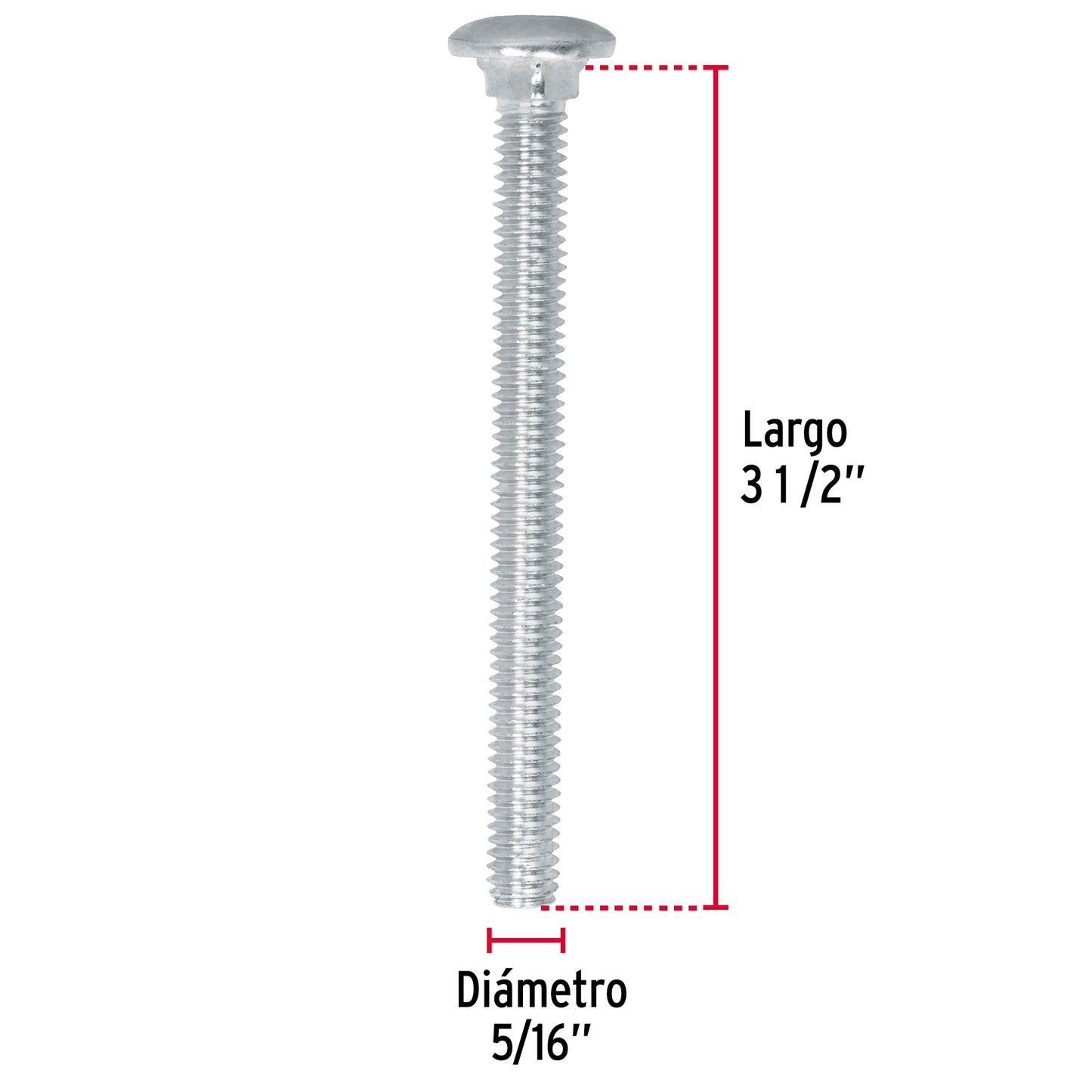 Bolsa con 50 tornillos 5/16' x 3-1/2' tipo coche, Fiero TORC-5/16X3-1/2 44726 MM00