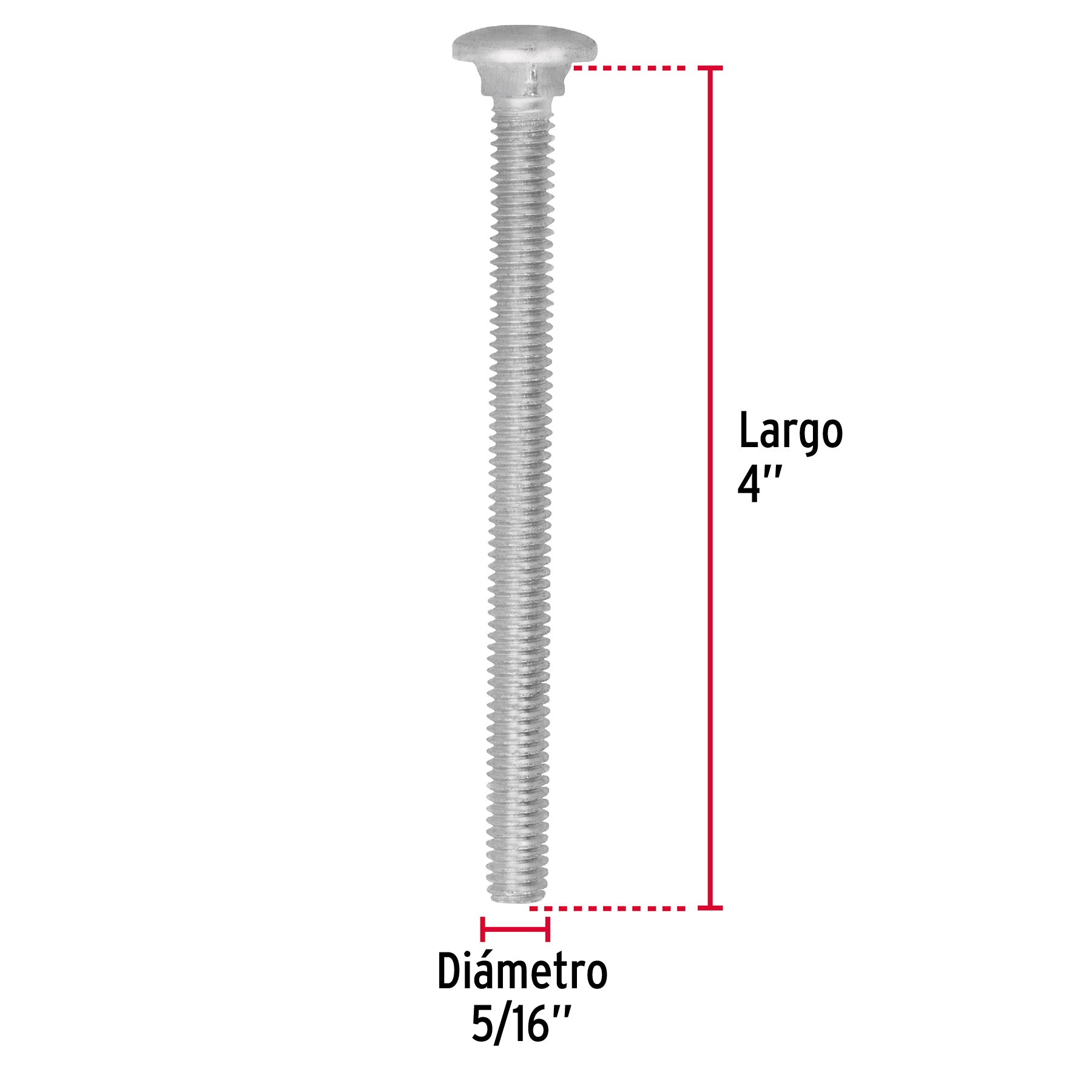 Bolsa con 50 tornillos 5/16' x 4' tipo coche, Fiero TORC-5/16X4 44727 MM00