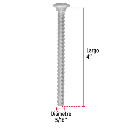 Bolsa con 50 tornillos 5/16' x 4' tipo coche, Fiero TORC-5/16X4 44727 MM00