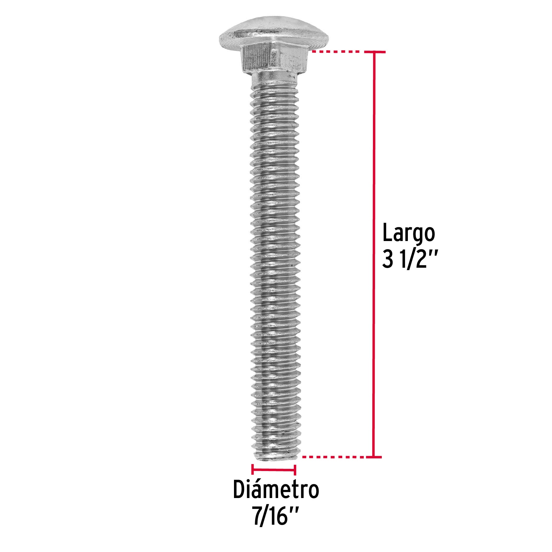 Bolsa con 20 tornillos 7/16' x 3-1/2' tipo coche, Fiero TORC-7/16X3-1/2 44743 MM00