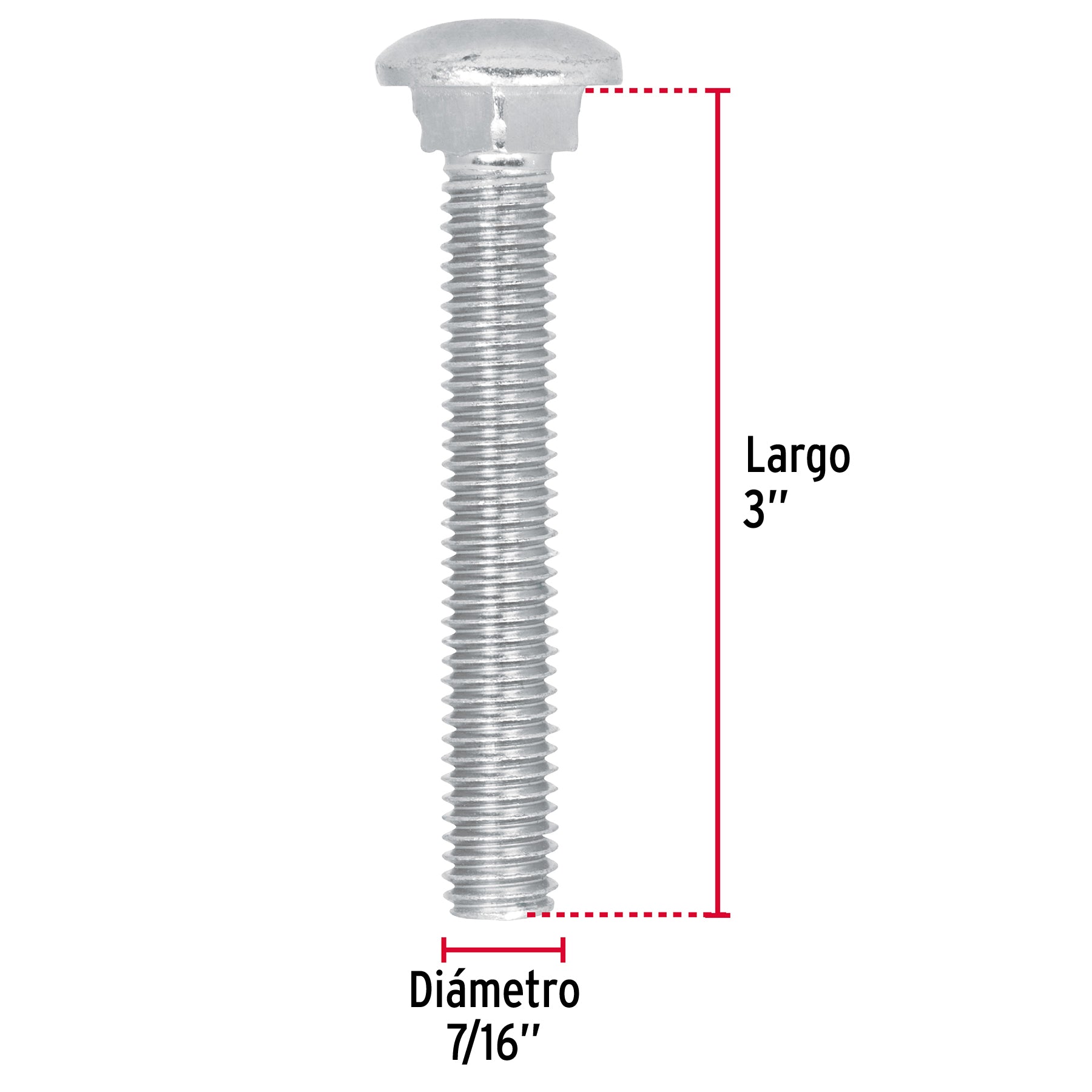 Bolsa con 30 tornillos 7/16' x 3' tipo coche, Fiero TORC-7/16X3 44742 MM00