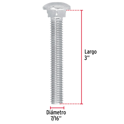 Bolsa con 30 tornillos 7/16' x 3' tipo coche, Fiero TORC-7/16X3 44742 MM00