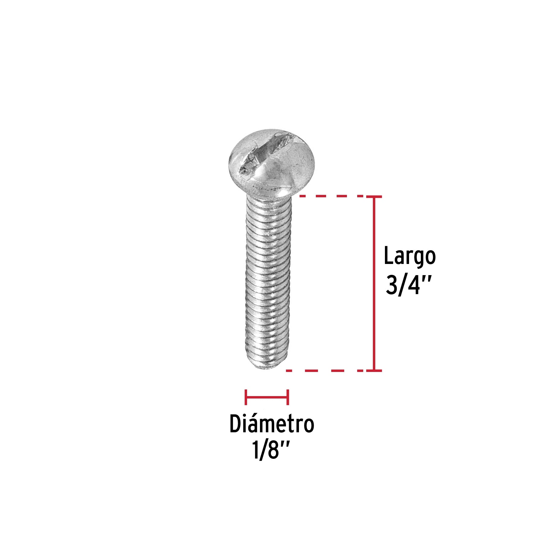 Bolsa con 500 tornillos 1/8' x 3/4' tipo estufa, Fiero TORE-1/8X3/4 44601 MM00