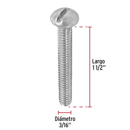 Bolsa con 150 tornillos 3/16' x 1-1/2' tipo estufa, Fiero TORE-3/16X1-1/2 44619 MM00