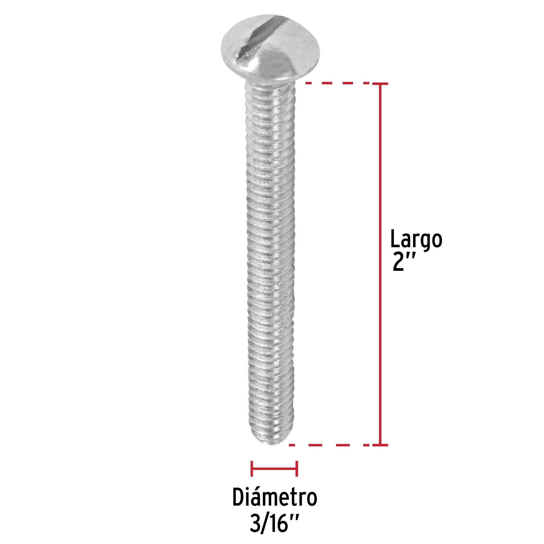 Bolsa con 100 tornillos 3/16' x 2' tipo estufa, Fiero TORE-3/16X2 44620 MM00