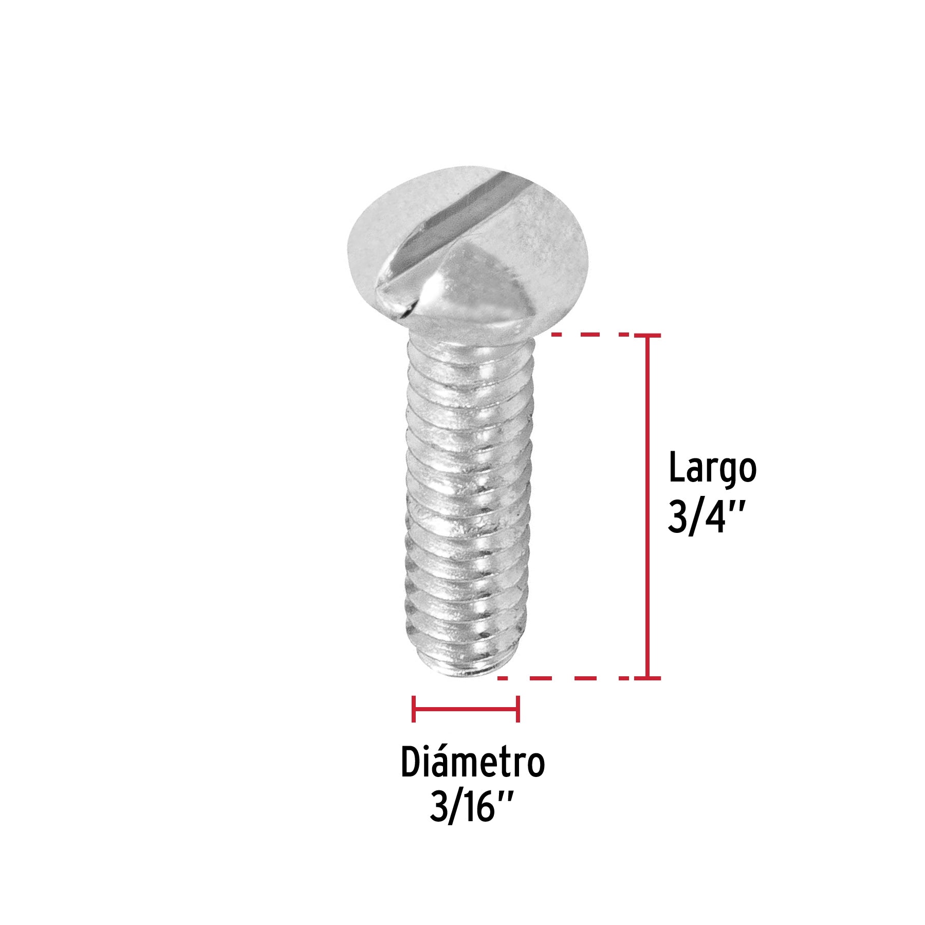 Bolsa con 250 tornillos 3/16' x 3/4' tipo estufa, Fiero TORE-3/16X3/4 44616 MM00