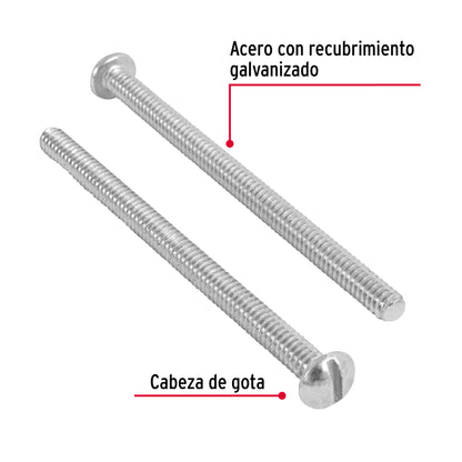 Bolsa con 100 tornillos 3/16' x 3' tipo estufa, Fiero TORE-3/16X3 44622 MM00