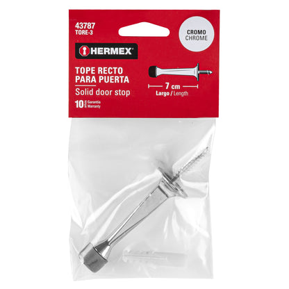 Tope recto para puerta, acabado cromo, Hermex TORE-3 43787 MM0