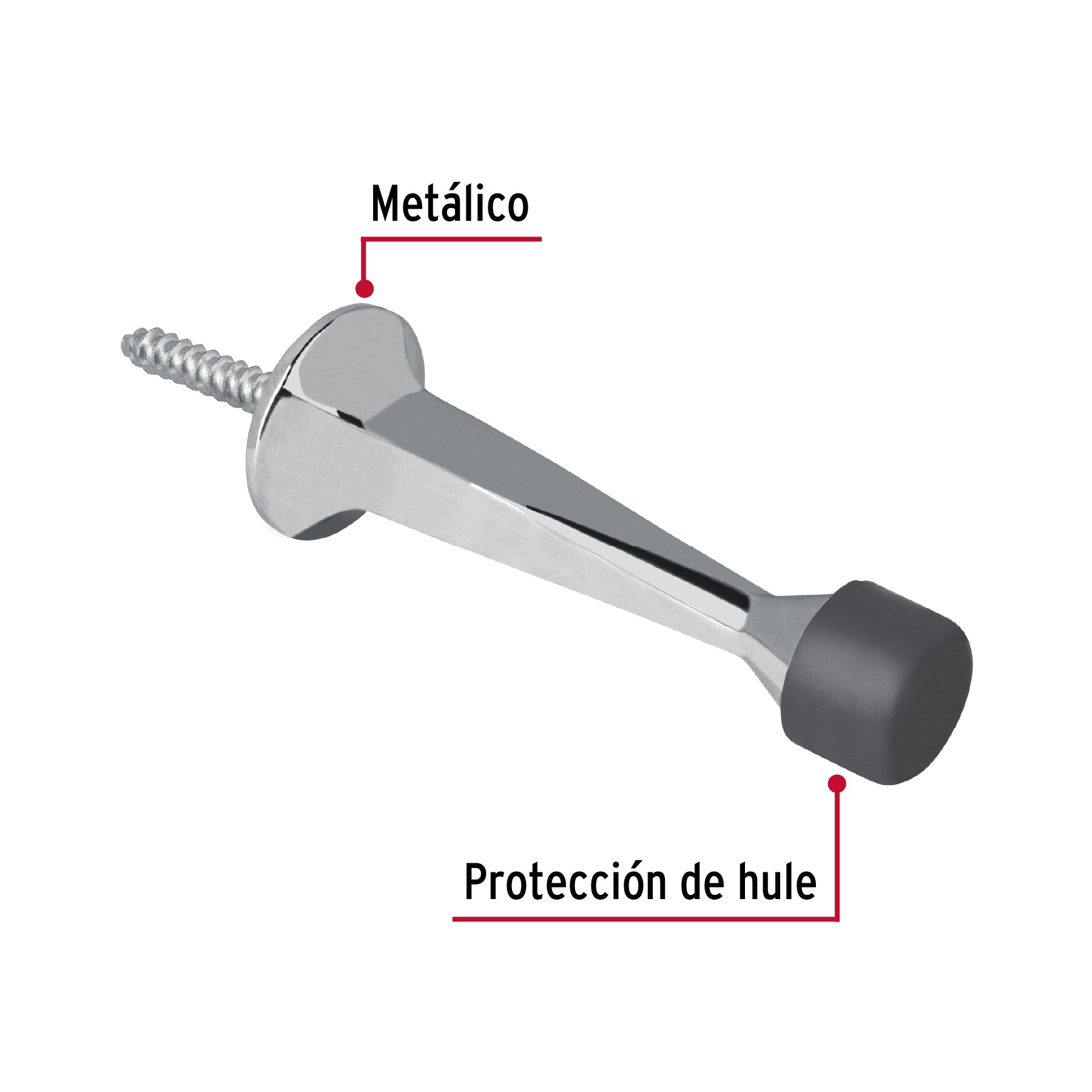 Tope recto para puerta, acabado cromo, Hermex TORE-3 43787 MM0